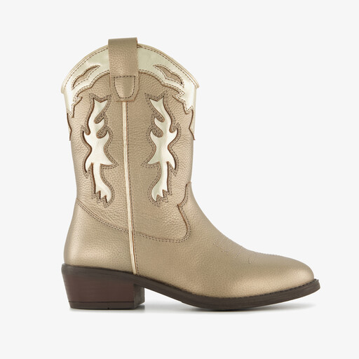 Leren meisjes cowboylaarsjes goud