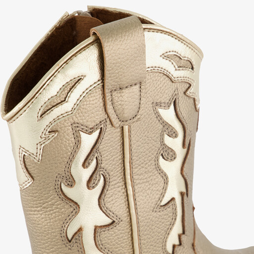 Leren meisjes cowboylaarsjes goud