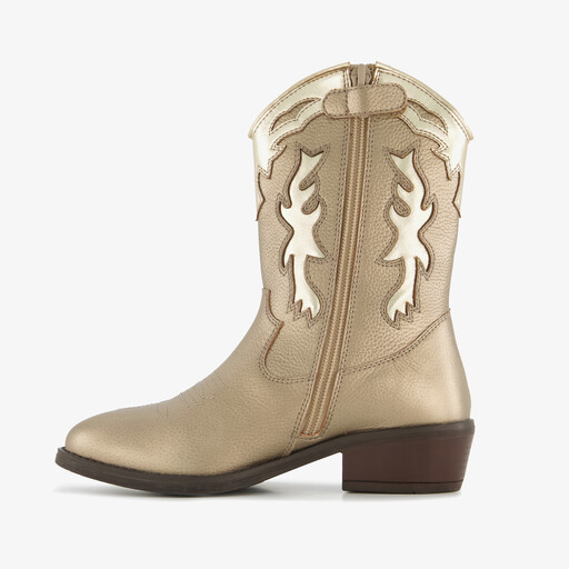 Leren meisjes cowboylaarsjes goud