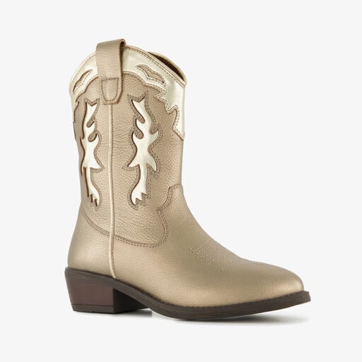 Leren meisjes cowboylaarsjes goud