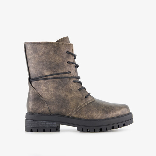 Meisjes veterboots brons