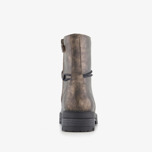Meisjes veterboots brons
