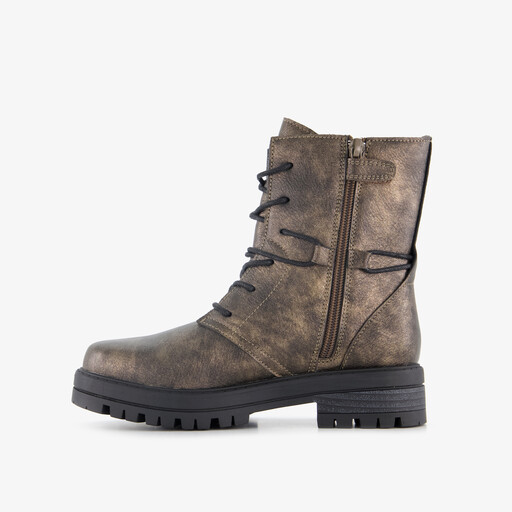 Meisjes veterboots brons