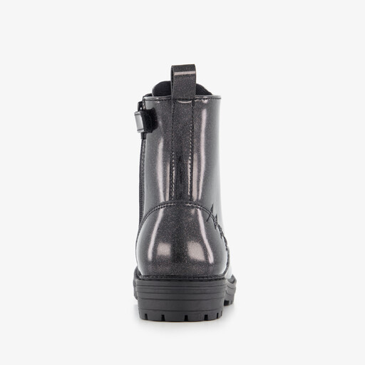 Meisjes veterboots met glitters zwart