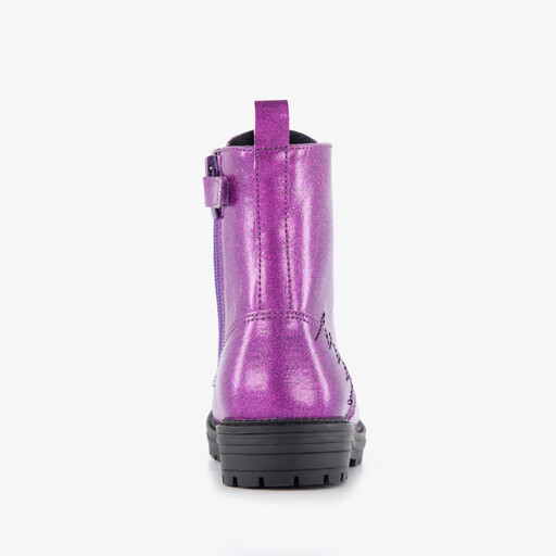 Meisjes veterboots met glitters paars