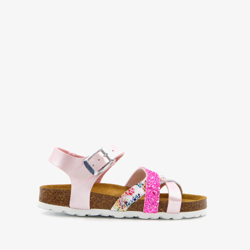 Meisjes bio sandalen roze glitters