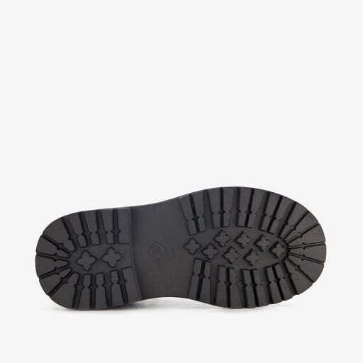 Meisjes veterboots met luipaardprint zwart