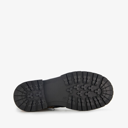 Meisjes Chelsea boot met luipaardprint zwart