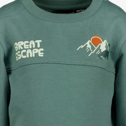 Jongens sweater met dino backprint groen
