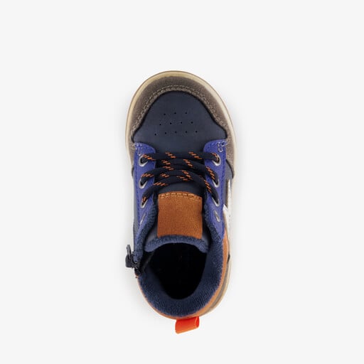 Hoge jongens sneakers blauw oranje