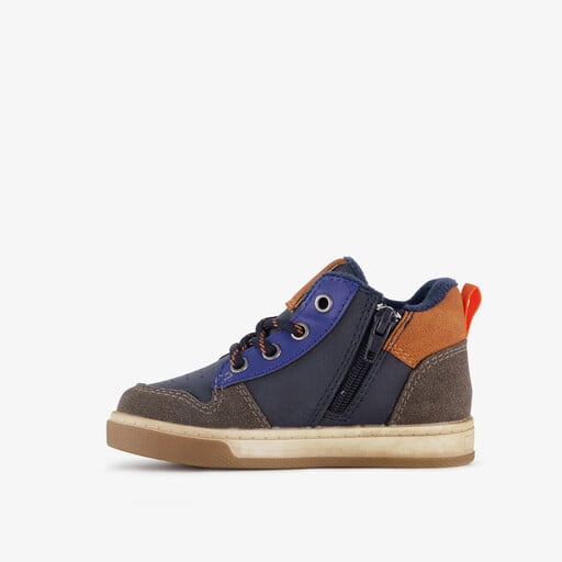 Hoge jongens sneakers blauw oranje