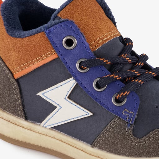 Hoge jongens sneakers blauw oranje