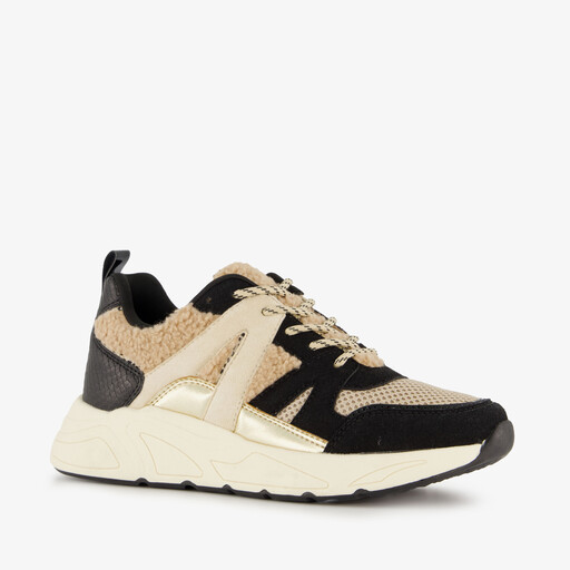 Dames dad sneakers met teddy detail