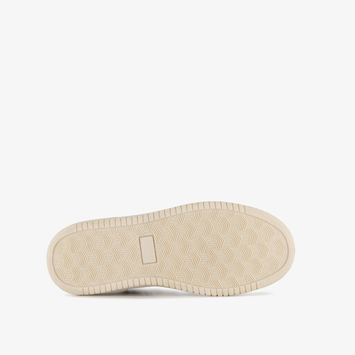Hoge meisjes sneakers met panterprint beige parelmoer