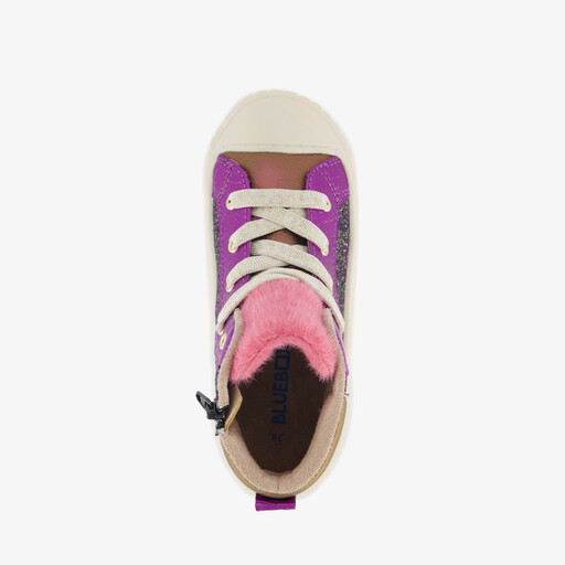 Meisjes sneakers met glitters paars roze