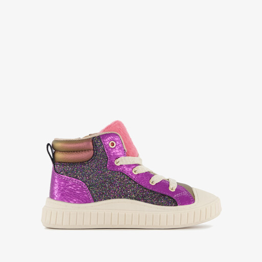Meisjes sneakers met glitters paars roze