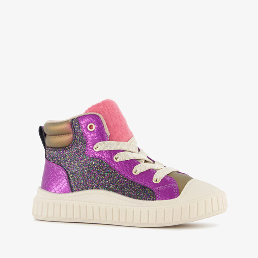 Meisjes sneakers met glitters paars roze