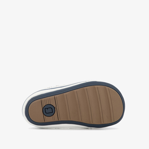 Leren babyschoenen met strepen donkerblauw