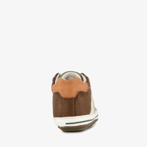 Leren babyschoenen groen bruin