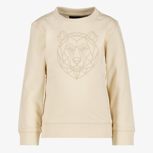Jongens sweater met berenkop beige