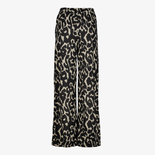 Dames wide leg broek met luipaardprint