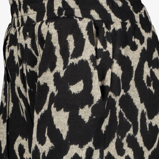 Dames wide leg broek met luipaardprint