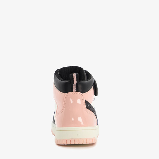 Hoge meisjes sneakers met lak zwart roze