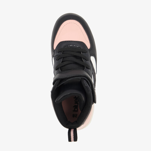 Hoge meisjes sneakers met lak zwart roze
