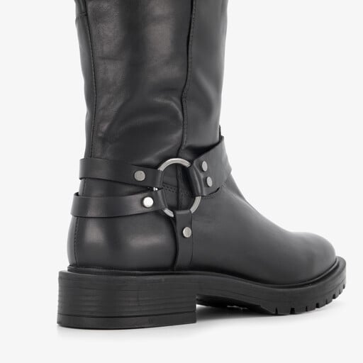 Hoge leren dames laarzen met gesp