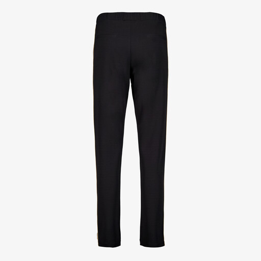 Dames pantalon met beige strepen zwart