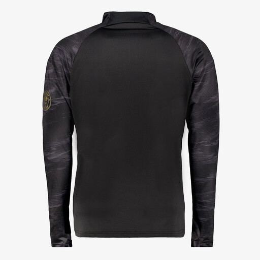 Heren voetbal pully met print zwart