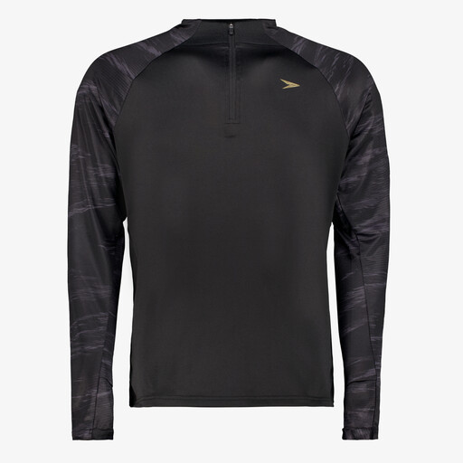 Heren voetbal pully met print zwart