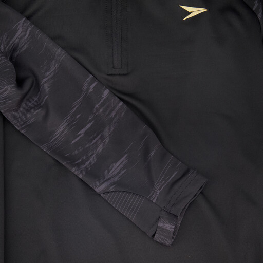 Heren voetbal pully met print zwart