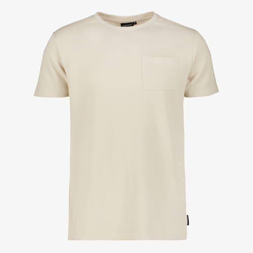 Heren T-shirt met borstzakje beige