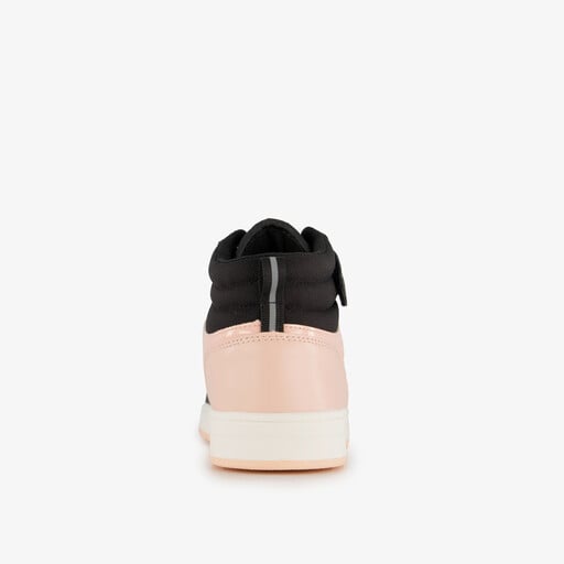 Hoge meisjes sneakers roze zwart