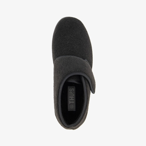 Dames pantoffels zwart met klittenband