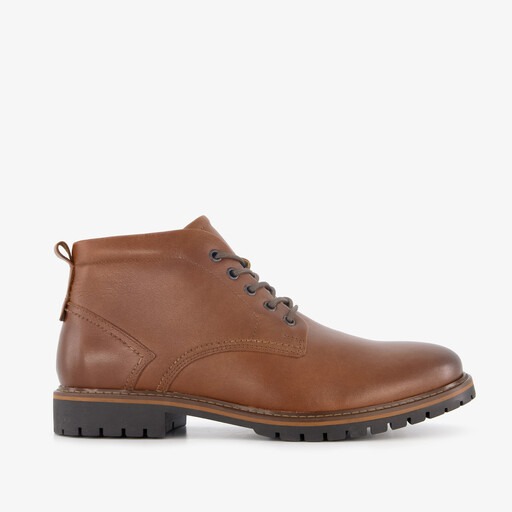 Leren heren veterboots cognac