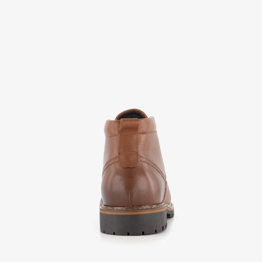 Leren heren veterboots cognac