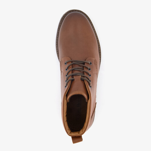 Leren heren veterboots cognac