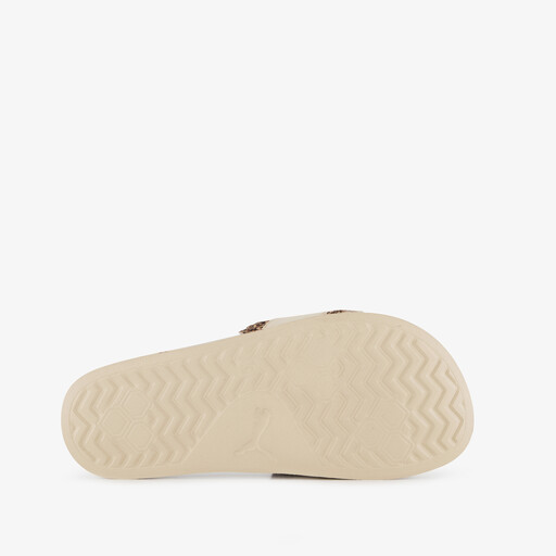 Leadcat 2.0 dames badslippers met panterprint details beige