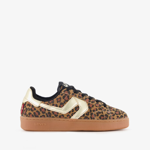 Meisjes sneakers met panterprint bruin