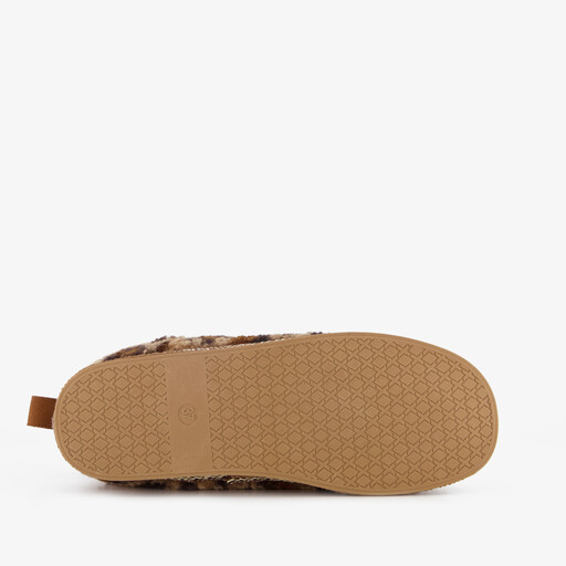 Gevoerde dames pantoffels met luipaardprint