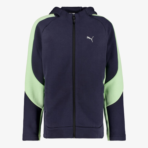 Evostripe Fullzip kinder sweatvest zwart groen