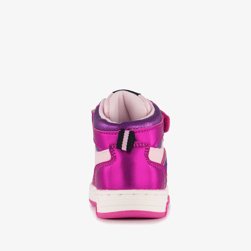 Hoge meisjes sneakers metallic fuchsia roze