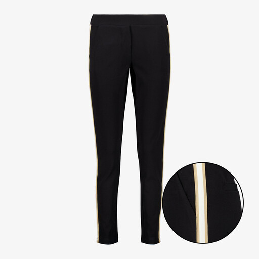 Dames pantalon met strepen zwart