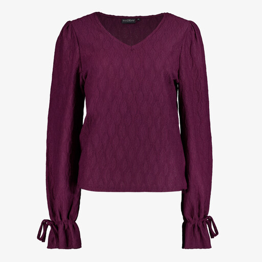 Dames top met lange mouwen donkerpaars