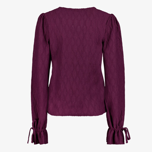 Dames top met lange mouwen donkerpaars