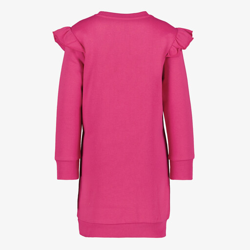 Meisjes sweatjurk met vlinder roze