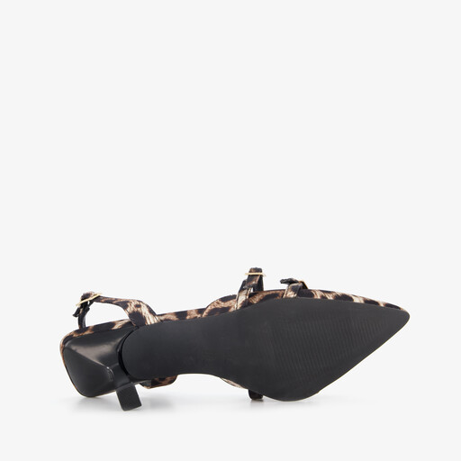 Dames pumps met panterprint en stilettohakken zwart bruin