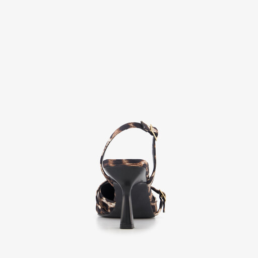 Dames pumps met panterprint en stilettohakken zwart bruin